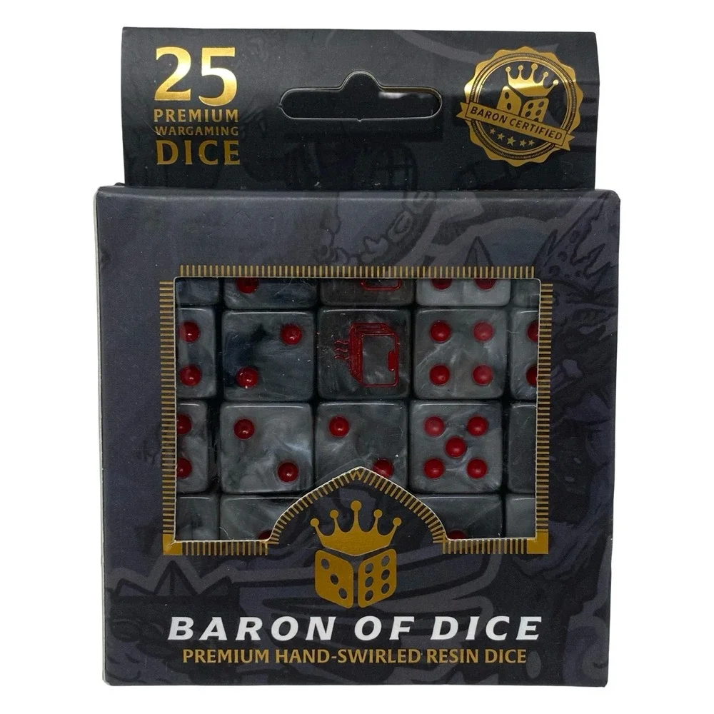 Baron of Dice Toaster of War 25 Premium Wargaming Grey Red RPG Fantasy Gaming